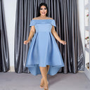 Off-Shoulder Wedding Dress with Flowing Hem