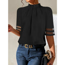 Chic Ladies' Blouse with Sheer Sleeves
