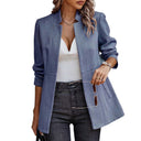 Structured Herringbone Blazer for Women
