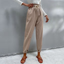 Chic Women's Jogging Pants with Stylish Belt and Elastic Waist