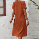 Chic Midi Dress for Women with Pocket Design