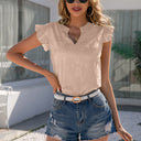 Chic Ruffled Collar V-Neck Blouse for Women