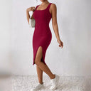 Women's Stylish Figure-Fitting Strap Dress with Side Slit