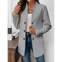 Textured Women's Blazer with Modern Button Accents
