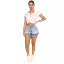 High-Waisted Destroyed Women's Denim Shorts
