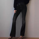 High-Waisted Flared Jeans with Subtle Wash for Women