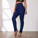 Adjustable Drawstring High-Waisted Women's Jeans
