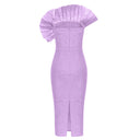 Chic Midi Dress with Ruffled Design for Women