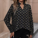 Stylish Women's Blouse with Shimmering Check Design