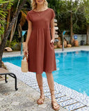 Chic Linen Dress with Pockets for Women
