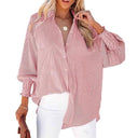 Trendy Ruffled Sleeve Blouse with Striped Design for Women