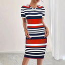 Chic Women's Striped Fitted Dresses