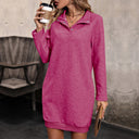 Chic Women's Sweat Dress with Modern Button Accents
