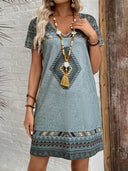Stylish Ethnic Pattern Women's Tunic Dress