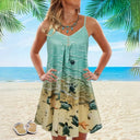 Chic Sleeveless Beach Dress with Vibrant Print