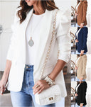 Chic Women's Blazer with Puff Sleeves