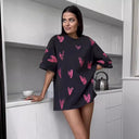 Chic Women's Heart Design T-Shirt