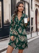 Stylish Women's Animal Print Short Sleeve Dress