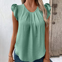 Chic Puff Sleeve V-Neck Women's Top
