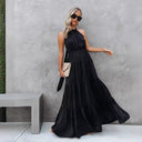 Strapless Maxi Dress with Flowy Skirt Design