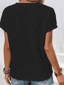 Textured Wave Pattern Women's Cotton Tee