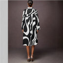 Chic Graphic Print Asymmetrical Dress for Women