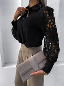 Artistic Lace Sleeve Women's Blouse