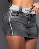 Chic Women's Denim Skirt with Drawstring Waist