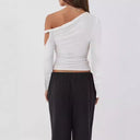 Chic Asymmetrical Blouse with Ruffled Sleeves for Women