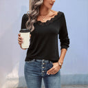 Round Neck Lace Detail Women's Top