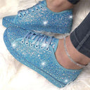Glittery Women's Sneakers with Enhanced Sole Design