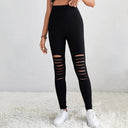 Chic High-Waisted Leggings with Trendy Cut-Outs