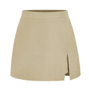 Chic High-Waist Short Skirt with Side Slit for Women