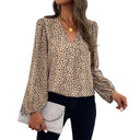 Chic Leopard Print Blouse with Statement Sleeves