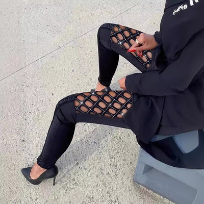 Women's Mesh Detail Leggings for Active Wear