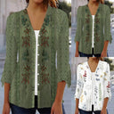 Floral Ruffle Women's Blouse - Chic Style