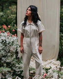 Women's Stylish Jumpsuit with Utility Pockets and Zipper