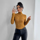 Chic Long Sleeve Lace Bodysuit with High Collar