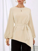 Chic Long Sleeve Wrap Blouse for Women