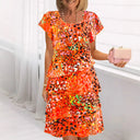 Women's Flowing Wrap Dress with Unique Layering Design