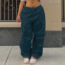 Women's Cargo Pants with Elastic Waist & Handy Pockets