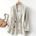 Chic Women's Cross-Elegant Blazer with Unique Accents