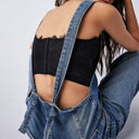 Chic Women's Denim Overalls with Adjustable Straps