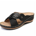 Ladies' Casual Slippers with Flower Appliqués by Heidi-Mode