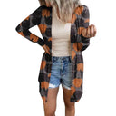 Animal Print Long-Sleeve Blouse with Button Closure for Women