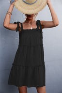 Stylish Women's Ruffle Summer Dress with Adjustable Straps