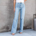 High-Waist Bootcut Jeans with Chic Wash for Women