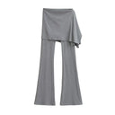 Chic Women's Flared Pants with Unique Asymmetrical Design