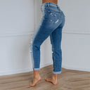 Vintage-Inspired High-Waisted Destroyed Jeans for Women