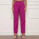 Chic High-Waisted Trousers with Pleats for Women